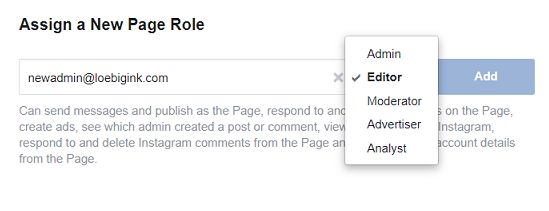 Assign a New Page Role - Editor