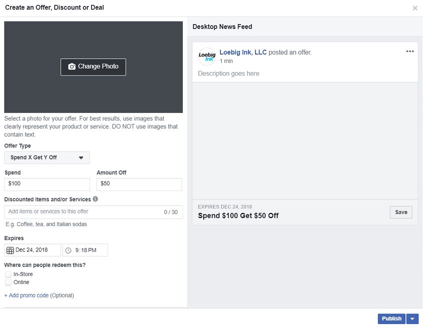 Create an Offer, Discount_ or Deal
