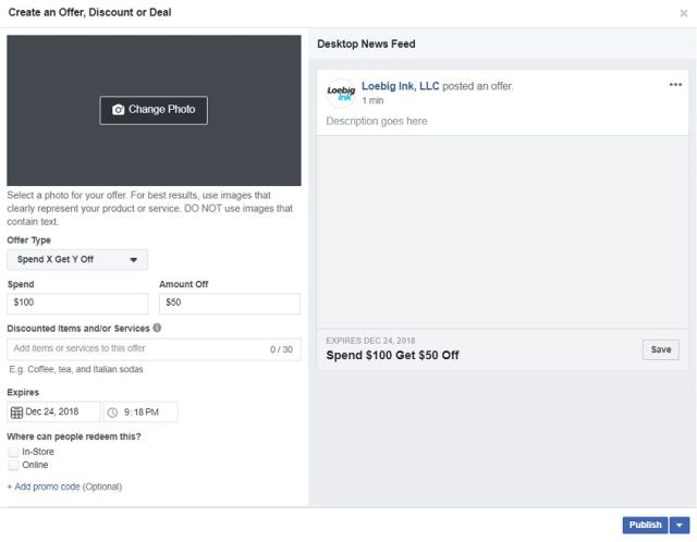 Create an Offer, Discount_ or Deal