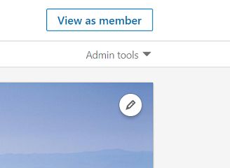 Admin tools arrow, LinkedIn