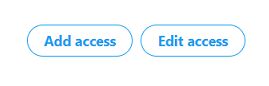 Twitter Ads account Add access and Edit access buttons