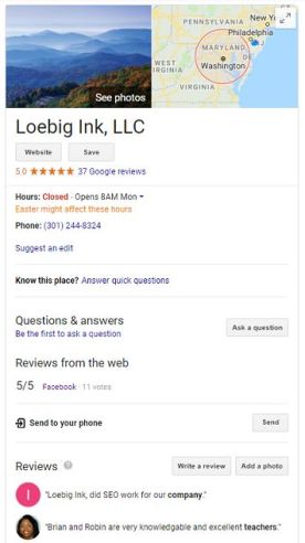 Loebig Ink on Google