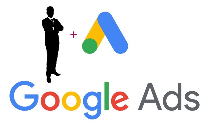 Google ads logo with an "add a manager" illustration