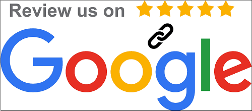 Review us on Google header with link icon